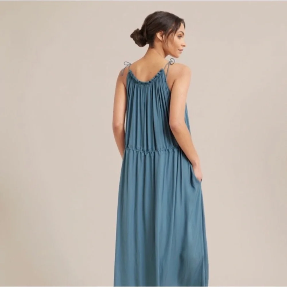 Modern Citizen Blue Gray Maxi Dress with Tie Straps - Picture 7 of 14